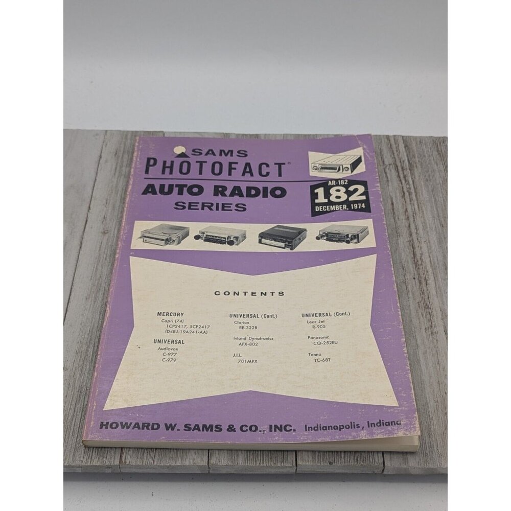 Original Sams PhotoFact Auto Radio Series Book AR-182 December 1974